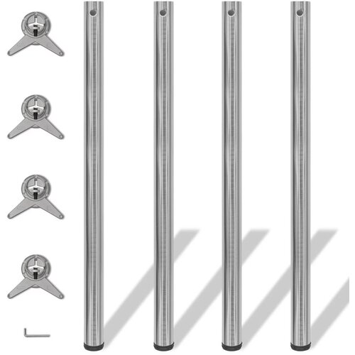 4 Podesive Noge za Stol Bru&amp;scaron;eni nikal 1100 mm Slike