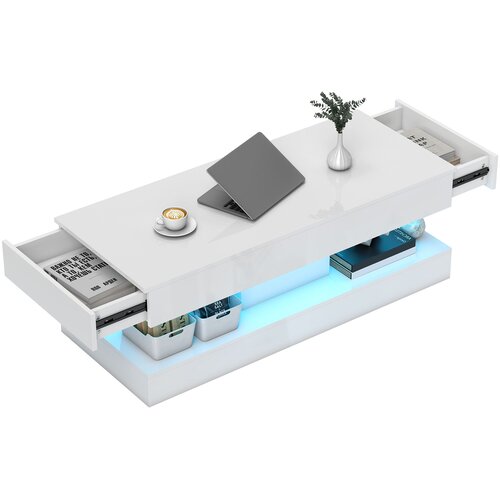 HOMCOM Dnevna miza iverna plo&scaron;ča 120D x 50&Scaron; x 42V cm bela, (5000242676) Cene