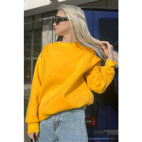 Madmext Sweatshirt - Yellow - Regular fit Slike