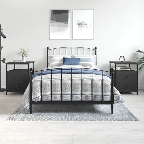 vidaXL Noćni ormarići 2 kom crni 44 x 45 x 60 cm od konstruiranog drva Cijene
