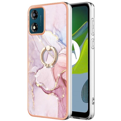 INORCO YB IMD Series-10 za Motorola Moto E13 4G mehka TPU torbica za telefon IMD marmorni zadnji pokrov s stojalom, (22036419) Slike