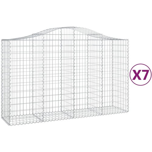  Lučne gabionske ko&amp;scaron;are 7 kom 200x50x120/140cm pocinčano željezo Slike