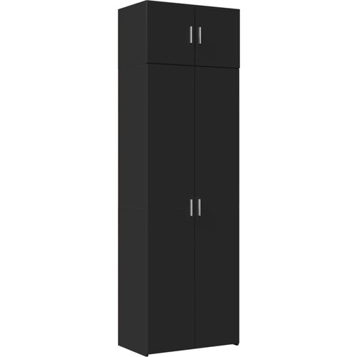 VidaXL Omara za shranjevanje črna 70x42,5x225 cm inženirski les, (21415407) Slike