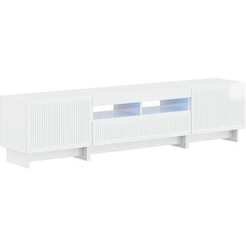  5-dijelni LED TV ormarić Bijela visokog sjaja Konstruirano drvo - Bijela visokog sjaja 81 cm Slike