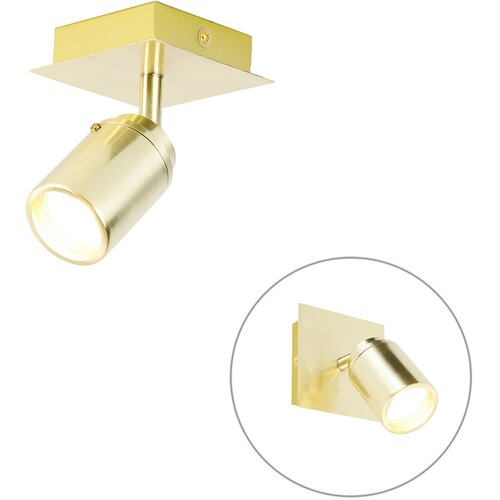 QAZQA Moderni kopalni&amp;scaron;ki reflektor iz medenine kvadrat IP44 - Ducha Slike