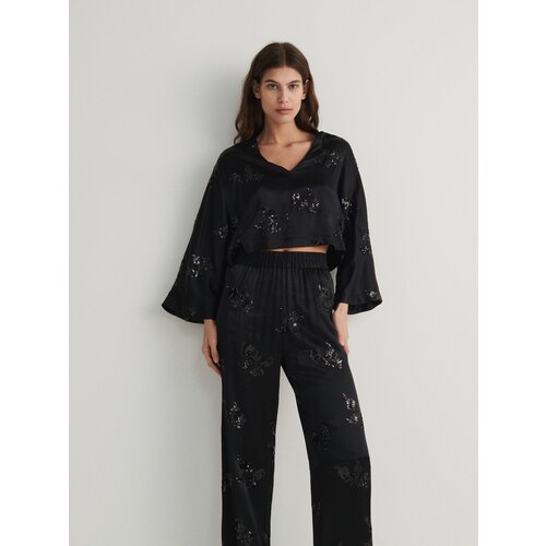 Reserved - LADIES` BLOUSE - crno Slike