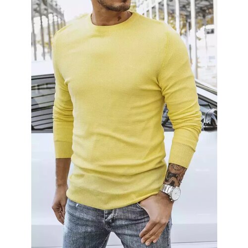 DStreet Sweter męski klasyczny żółty Slike