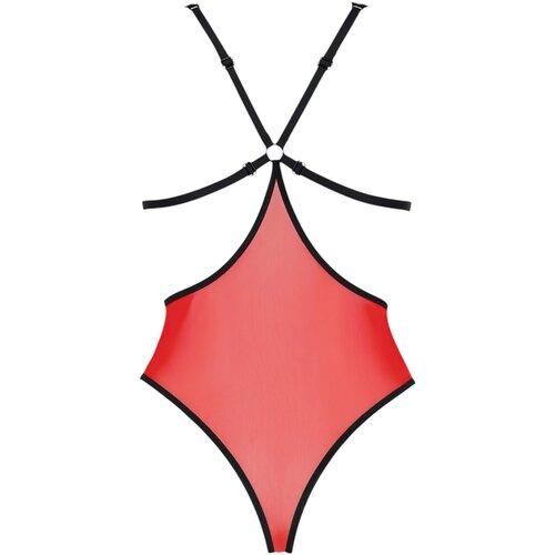 Passion Peonia - bodi s izrezom sa strane (crveno-crni) Slike