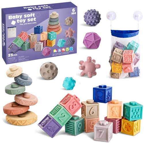  Edukativne senzorne kocke za slaganje 27u1 - pastel Cene