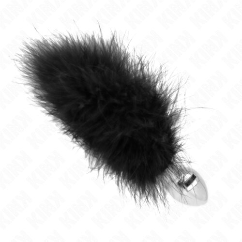 Kink Analni Čep With Feather Black (3 Cm) Slike