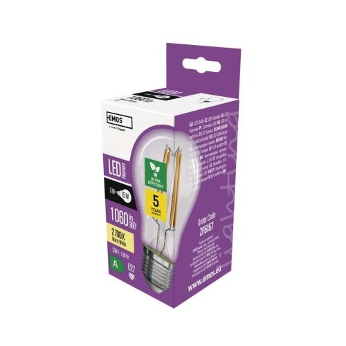  LED žarnica Filament A60 A CLASS/ E27 / 5 W (75 W) / 1 060 lm / toplo bela Cene