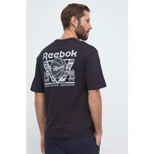Reebok Classic Bombažna kratka majica Basketball črna barva