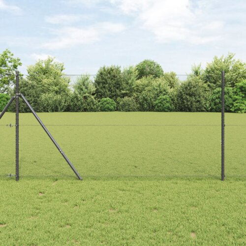 vidaXL &scaron;estkotna ograja siva 1.4x10 m jeklo Cene