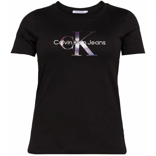Calvin Klein Jeans Majica svetlo lila / črna / bela