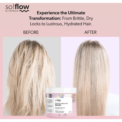 SoFlow High Porosity maska za okrepitev las za lomljive in izčrpane lase 400 ml Slike