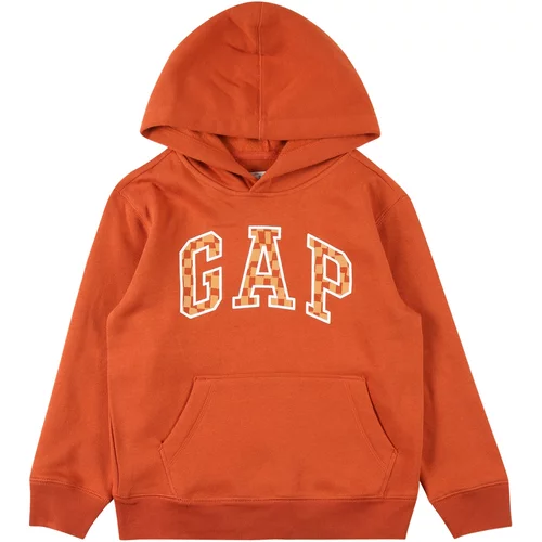 GAP Sweater majica svijetlobež / tamno narančasta / bijela