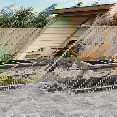 VidaXL 13-dijelni vrtni blagovaonski set s jastucima svijetlosivi Slike