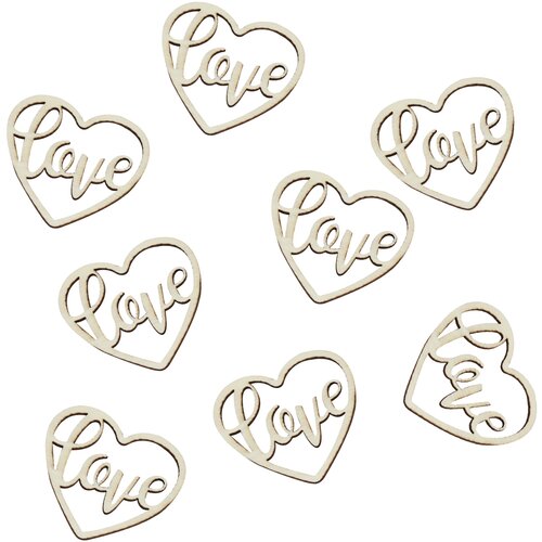 Ginger Ray® namizni okrasni leseni konfeti hearts wooden Cene