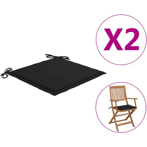 vidaXL Blazine za vrtne stole 2 kosa črne 40x40x3 cm blago Cene
