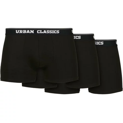 Urban Classics Plus Size Organic Boxer Shorts 3-Pack Black+Black+Black