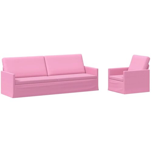  Set sofe 2 pcs Ružičasta Tkanina - Ružičasta 1-Sjedalo + 3-Sjedalo (210 cm) Slike