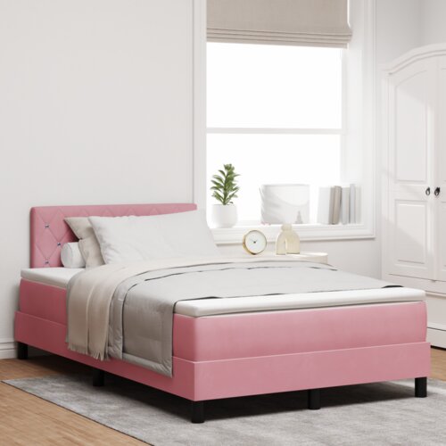 Box Spring Krevet s Madracem Ružičasta Mala Dupla Bar&amp;scaron;un Slike