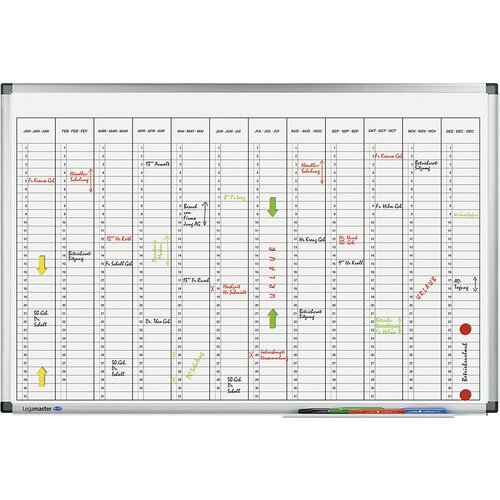 Legamaster Letni planer Premium, mesečni planer, magnetni, ŠxV 900 x 600 mm, navpična razdelitev Cene