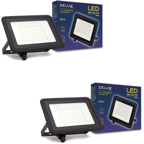 Zelux 2x led reflektor 50W 4250lm 4000K IP65 z vododtesnim konektorjem Cene