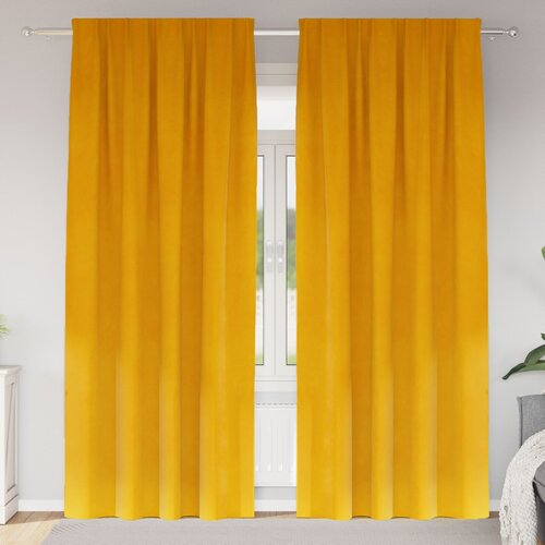 vidaXL Zavese Gorčična barva Poliester 140 x 225 cm Trajne Zavese Cene