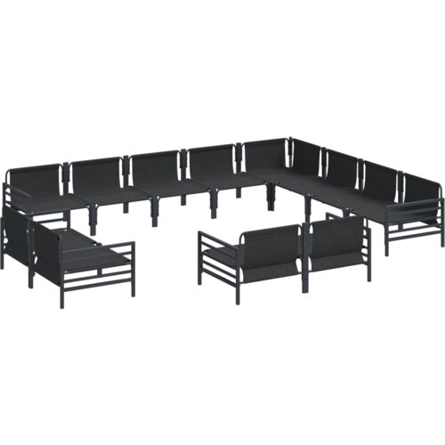 VidaXL Vrtna sedežna garnitura 12 pcs Antracitna Jeklo Slike