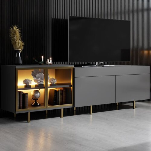 Hanah home TV komoda, siva Slike