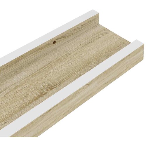  Zidne police 4 kom bijele i boja hrasta sonome 80 x 9 x 3 cm Slike
