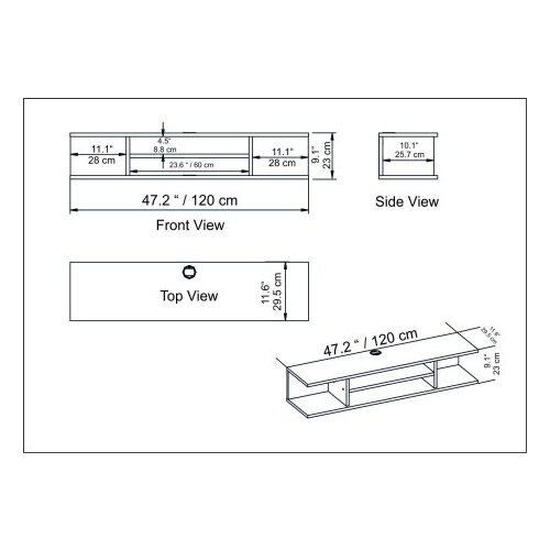 Hanah home TV komoda Pivot, 120x23x29,5 cm, Orah Slike