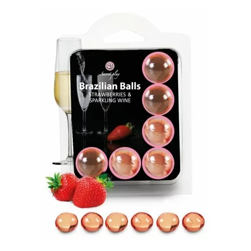 SecretPlay Brazilian Balls Strawberry & Sparkling Wine 6 pack