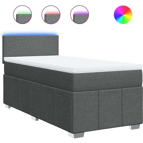 vidaXL Box spring postelja z vzmetnico temno siva 100x200 cm blago Cene