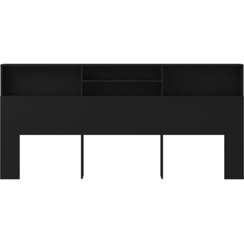  Uzglavlje s ormarićem crno 220 x 19 x 103,5 cm Slike