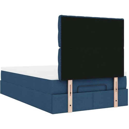 VidaXL Otomanski okvir kreveta s madraca plavi 120x190 cm od tkanine Slike