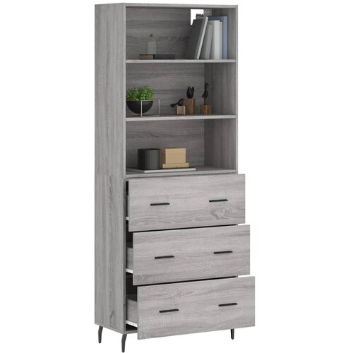  Visoka komoda siva sonome 69,5x34x180 cm od konstruiranog drva Slike