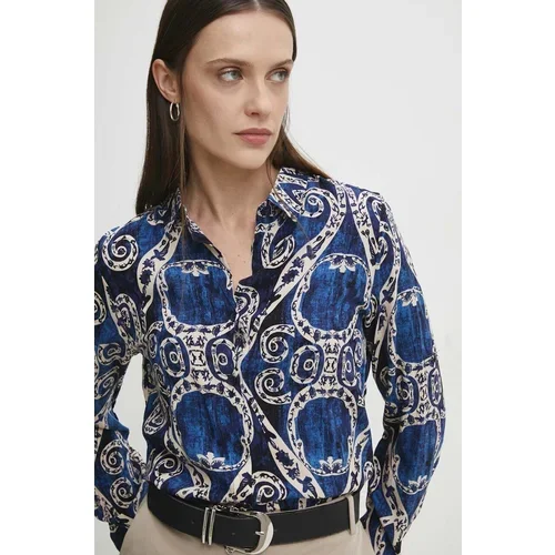 Answear Lab Košulja za žene, boja: tamno plava, regular, s klasičnim ovratnikom