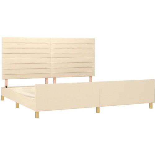  Okvir za krevet bez madraca krem 200x200 cm od tkanine Slike
