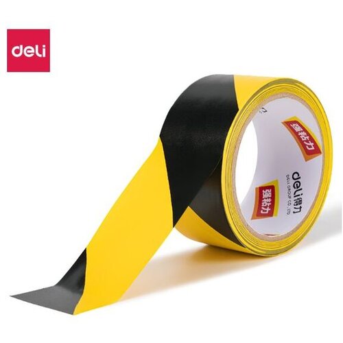 Deli Traka PVC žuto-crna za označavanje 48mmx20Yx140µm 33770 Cene