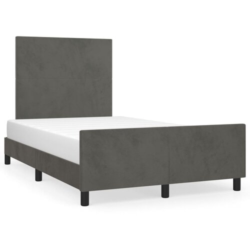 VidaXL Posteljni okvir z vzglavjem temno siv 120x190 cm žamet Slike