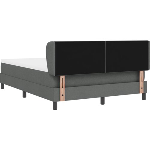 VidaXL Kutna kreveta s madracem tamno siva 160x200 cm tkanina Slike