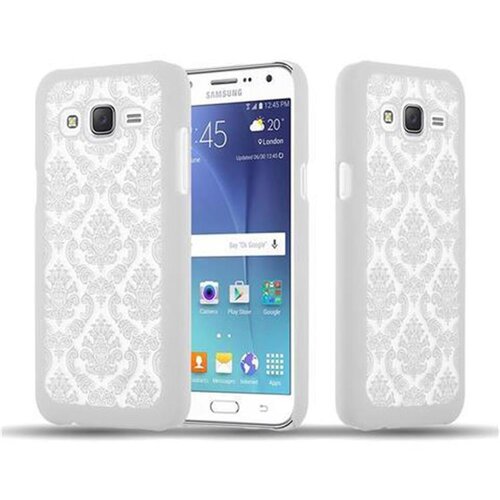 Cadorabo Case, združljiv s Samsungom v beli barvi - trdi za&amp;scaron;čitni pokrov v Flower Paisley Henna Design proti praskam in udarcem, (20562240) Slike