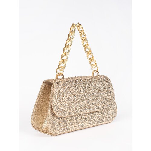 Shelvt Golden small sequin handbag with a golden handle Cene