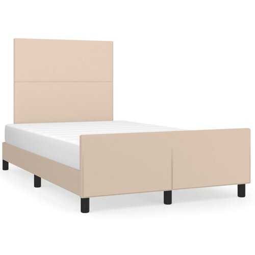 Maison Chic Posteljni okvir - Dvoposteljna postelja - Zakonska postelja brez vzmetnice kapučino 120x190 cm umetno usnje-J12112, (21773574) Cene