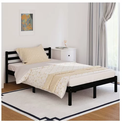  810429 Bed Frame Solid Wood Pine 120x200 cm Black