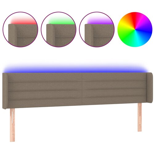 Maison Chic led posteljno vzglavje - vzglavna omarica - nočna omarica taupe 183x16x78/88 cm blago, (21706427) Slike