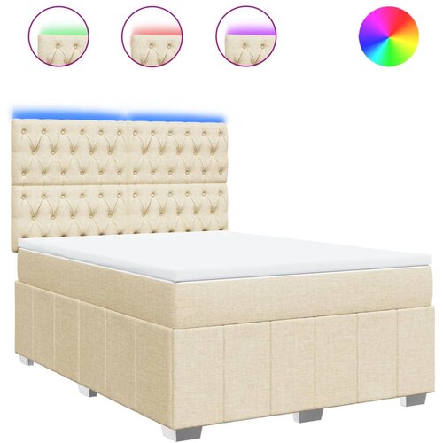 Maison Chic Box spring postelja - Vzmetna postelja z vzmetnico krem 140x190 cm blago SL4903, (21887895) Cene