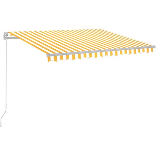 vidaXL Ročno zložljiva tenda z LED lučmi 350x250 cm rumena in bela Cene